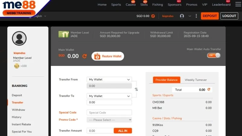 Hướng dẫn rút tiền cổng game Me88